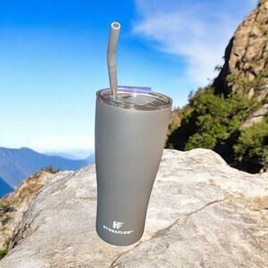 Hydraflow Capri 30oz Tumbler Straw Triple Wall Vacuum Insulated Gray Hot Cold